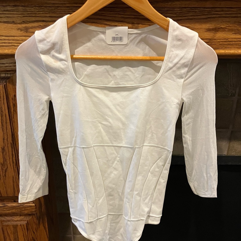 Wolford white sculpture string body suite size S